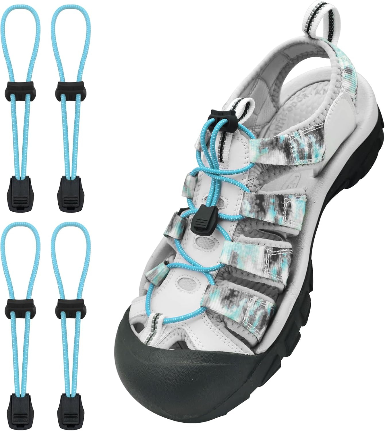 2 Paia Lacci di Ricambio Elastici Senza Lacci per Scarpe per Sandalo Keen Rotondi No Ti