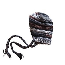 Handmade crochet Camo bonnet/beanie Hat