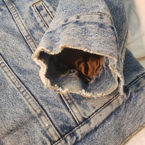Vintage High Sierra Men's Blue Jeans Denim Coat Jacket w/ Warm Lining - Size Med - Picture 6 of 24