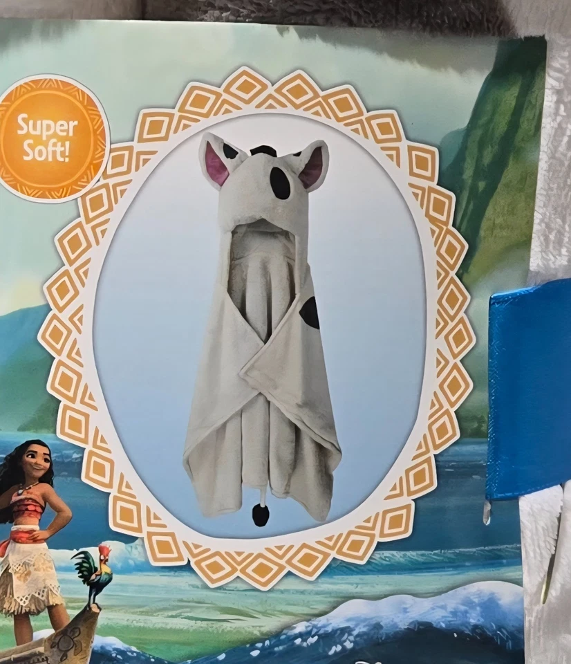 Manta con capucha súper suave para niños Disney Princesa Moana Pua el Cerdo tamaño 30" x 50" Foto 4 de 4
