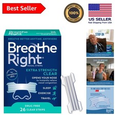 Extra Strength Clear Nasal Strips for Snoring Relief - 26 Count, Hypoallergenic