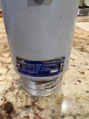 Cooper Crouse-Hinds CRC1034CD Connector 100Amp 4W 4P 480V Pin & Sleeve Style 1