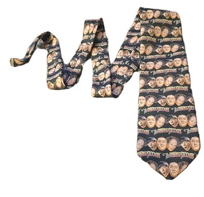 Vintage The Three Stooges Heads Tie AOP NWT 90s 1997 Larry Curly Moe Faces