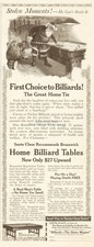 1915 Brunswick Billiard Table Santa Playing Pool Charles Everette Johnson Vtg Ad