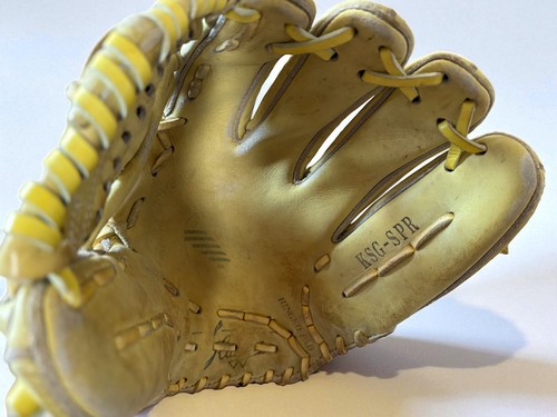 Kubota Slugger Baseball Handschuh Infielder Gelb Leder Antik Japan - Bild 3 von 7