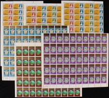 NEW ZEALAND 1980 QV Chalon Anniv set. 1980 Christmas trio. All in sheets MNH **.