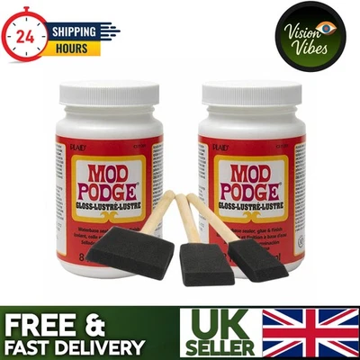 Gloss Mod Podge Decoupage Glue Sealer Varnish 8 16 Modge Pod Adhesive - Image 1 of 4