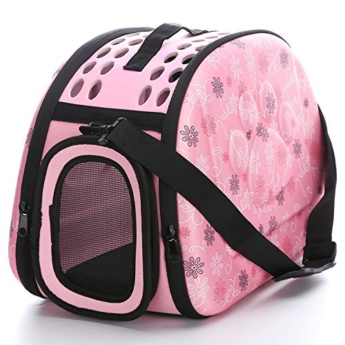 Foldable Pet Carrier Cage, Collapsible Travel Kennel, Outdoor Shoulder Bag