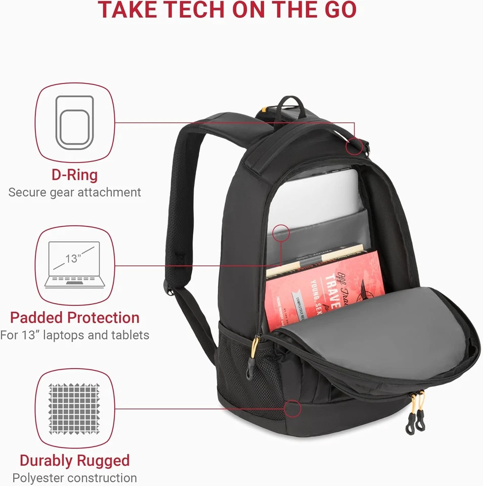 Mochila elástica SwissGear 1186, caqui vintage, caqui de 17 pulgadas Foto 2 de 4