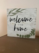 Hand painted  Welcome to our Home  home decor sign