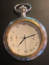 VTG Colibri Quartz Pocket Watch Torch Japan Gold/Silver 2 Tone No Crystal Repair