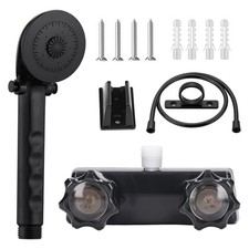 RV Shower head and Hose - Non-Metallic RV Shower Kit Black