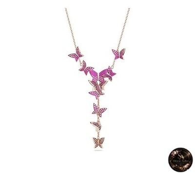 スワロフスキー Lilia リングセット 蝶 チョウ Swarovski Lilia Y Necklace Butterfly #5636420 Pink Rose Gold-Tone