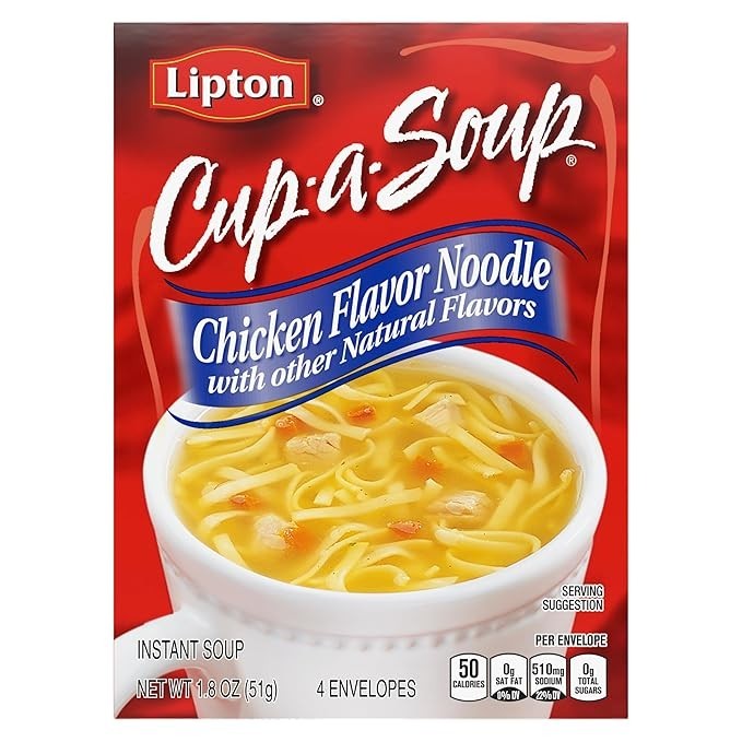 SOUP SECRETS Lipton Cup-a-Soup Instant Soup Chicken Noodle 4 Count ,1.8 oz