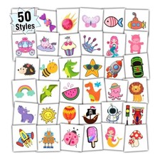 Individually Wrapped Sheets Kids Temporary Tattoos, Birthday Party Favors