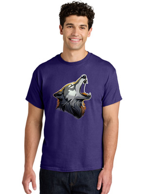 Howling-Wolf-Head-1 Mens Graphic Tee, 100% Cotton, Casual Summer Wear