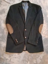 RALPH LAUREN Men Sport Blazer Corduroy Black Elbow Patches Sz 42L Macys