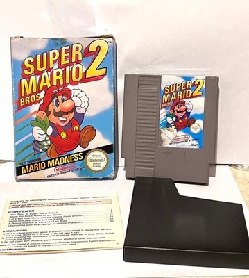 NINTENDO NES GAME SUPER MARIO BROS 2 MADNESS PAL VERSION BOXED & INSTRUCTIONS