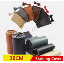 Car Truck Steering Wheel Cover Leather Stitch On 15 16 17 18 19 Inch 38 -50cm Car Truck Steering Wheel Cover Leather Stitch On 15 16 17 18 19 Inch 38 -50cm