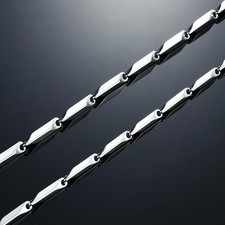 Gliederkette Bar Halskette Edelstahl Silber Gold Damen Herren 50-60cm 2,5-3mm