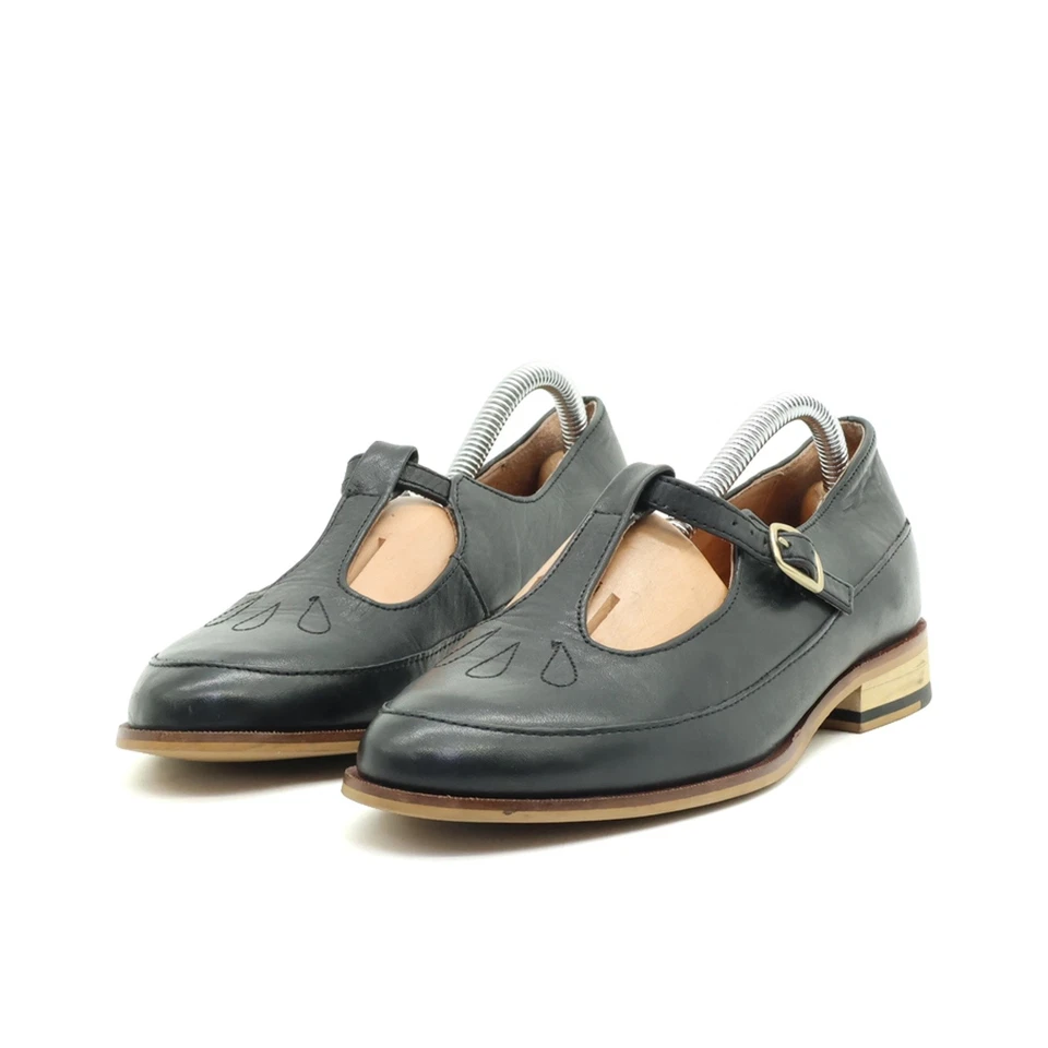 Clarks Damen Mary Jane T-Steg Schwarz Echtleder Vintage-Design Vintage EU 37 - Bild 3 von 4