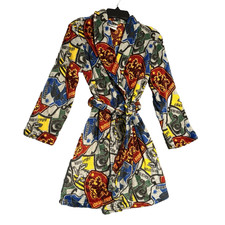 Harry Potter Bath Robe Kids Size Medium Soft Plush Hogwarts Crests Gryiffindor