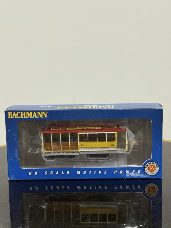 Bachmann HO Gauge Yellow & Red - Cable Car W/ Grip Man 60538 1:87 Scale Trolley - Image 2 of 4