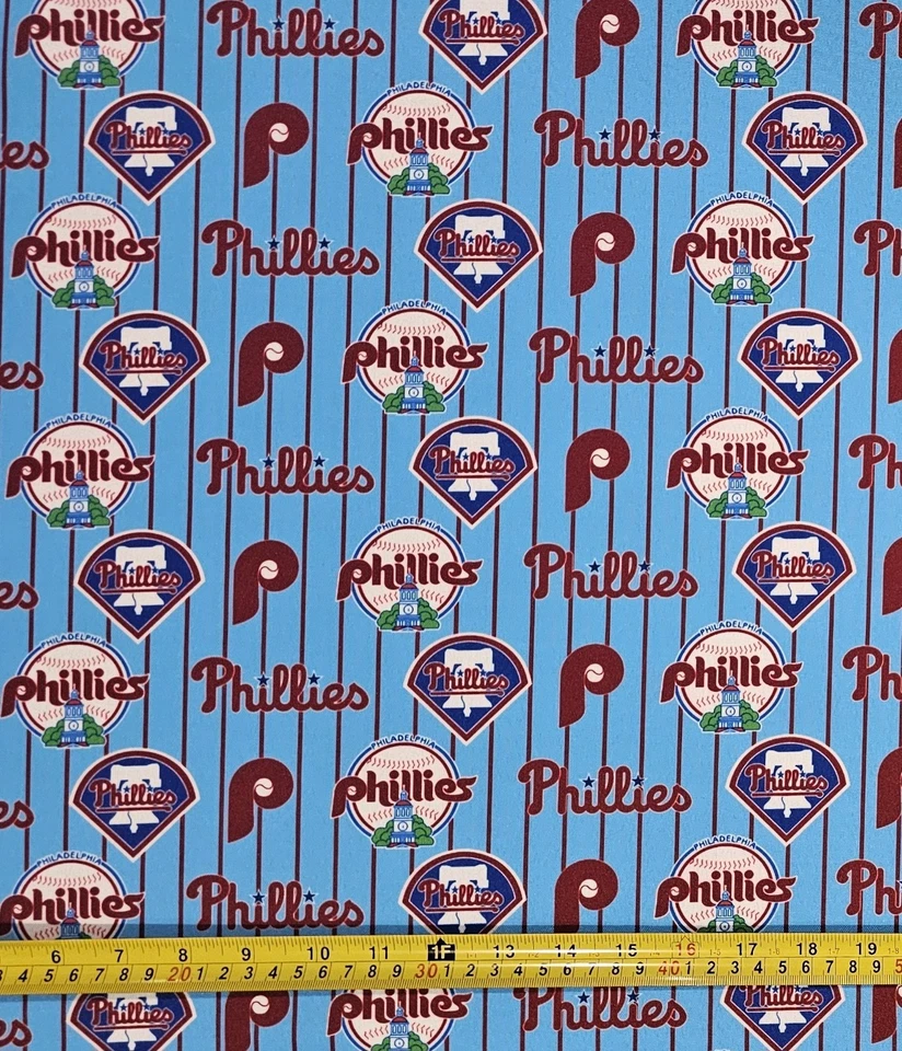 TELA PHILLIES RAYAS AZUL CLARO (MEDIA YARDA O 1 YARDA) NUEVO DISEÑO  Foto 2 de 4
