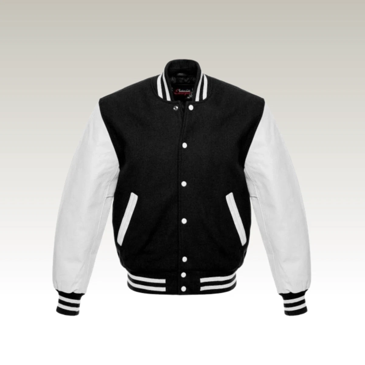 Wool Varsity Letterman Baseball Jacket College Real Leather Sleeves