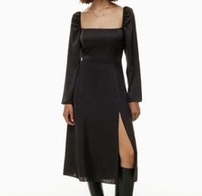 Aritzia Wilfred Bridgerton Satin Dress Black Size 6