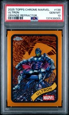 2025 TOPPS CHROME MARVEL #138 ULTRON ORANGE REFRACTOR /25 PSA 10 Avengers Vision