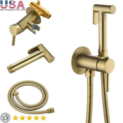 #ad #ad High Quality Bidet Sprayer Set Adjustable Pressure Hot Cold Water Wall Mount New $73.88