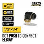 1/2" x 1/4" MPT 90° DOT Push-to-Connect Male Elbow Composite Air Brake Fitting image 1
