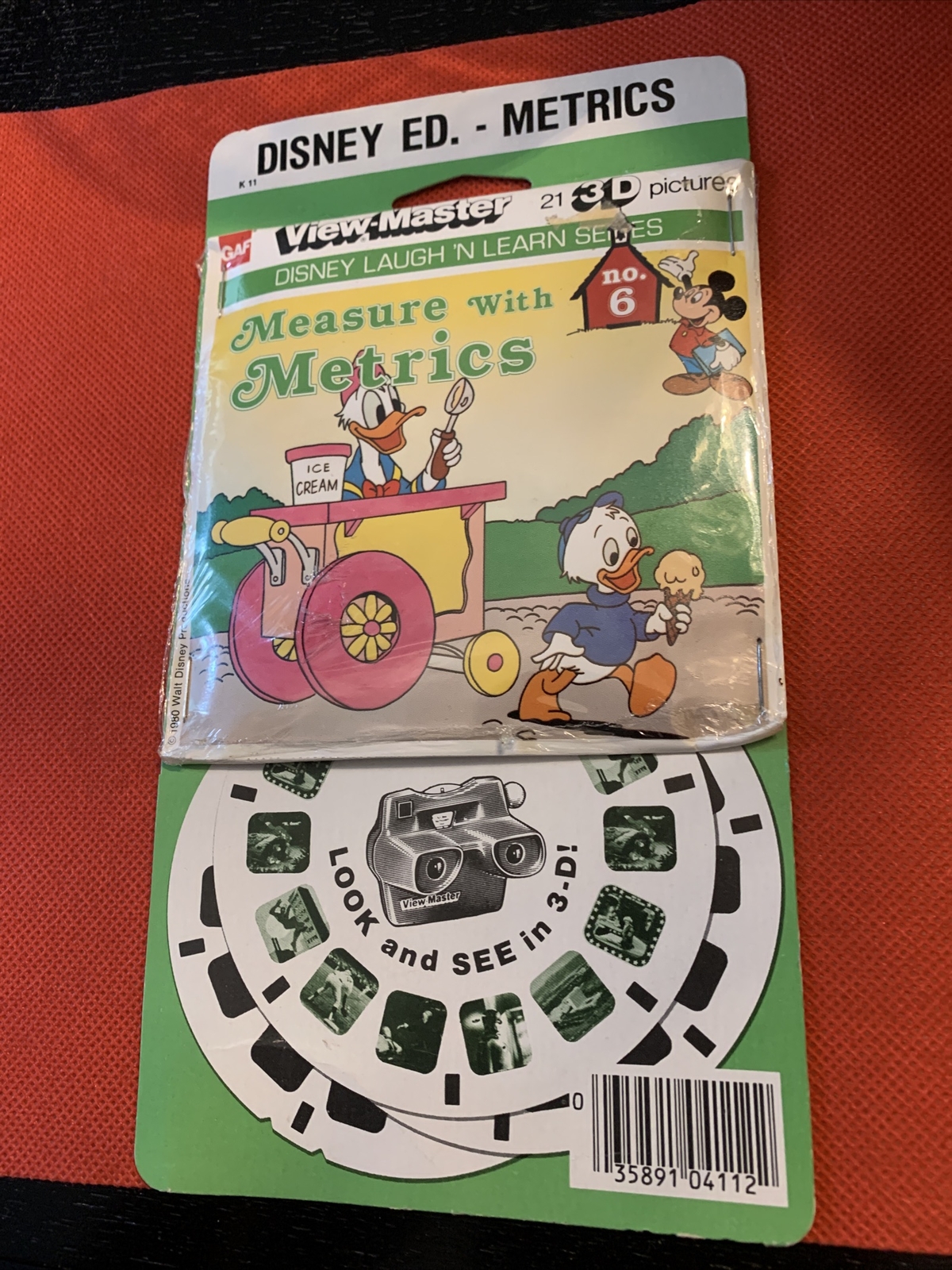 VINTAGE DONALD DUCK VIEW-MASTER LAUGH ‘N LEARN SERIES NO. 6 Measure W/Metrics