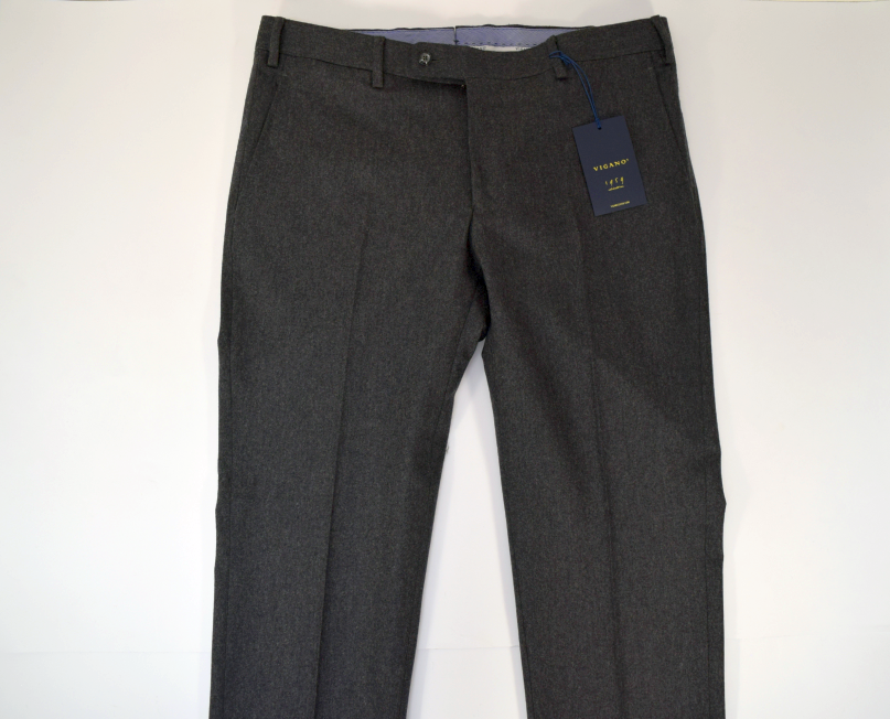 VIGANO' pantalone uomo sartoriale CLASSICO flanella STRETCH grigio