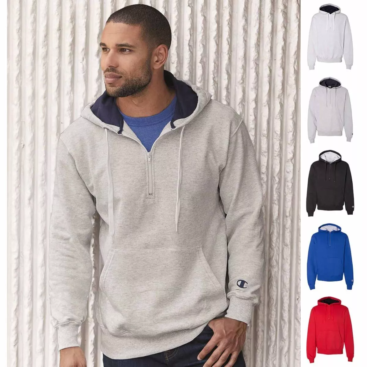 Quarter zip cheap sweatshirt champion
