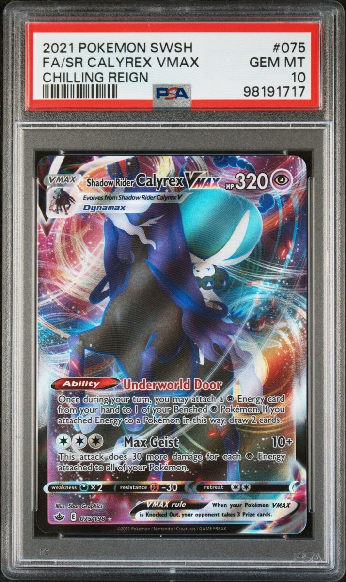 2021 Pokémon Shadow Rider CALYREX VMAX #075 FA SR SWSH 2021 Pokémon Shadow Rider CALYREX VMAX #075 FA SR SWSH