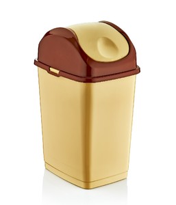 Klein Beige 5 Liter Slim Praktisch Buro Abfalleimer Swing Top Bad Kuche Korb Ebay