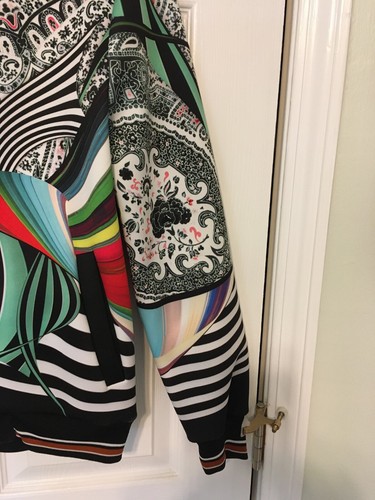 GORGEOUS Clover Canyon Neoprene Graphic Design Bomber Jacket - Picture 6 of 10
