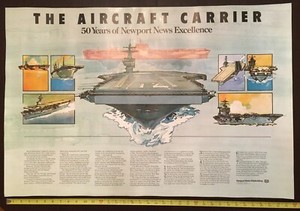 THE AIRCRAFT CARRIER - 50 YEARS OF NEWPORT NEWS (SHIPBUILDING) EXCELLENCE POSTER