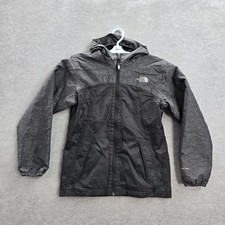 The North Face Girls Jacket L Black Colorblock Dryvent Rain Hooded Sherpa Lined