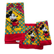 Vintage Disney Mickey Matching Bath Towl Wash Cloth  Hand Towel New