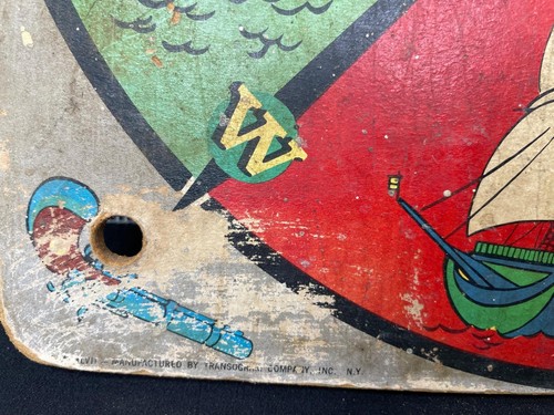 Vintage Transogram Spin n Snap Back Dart Board Ships Boats 1957 - Picture 2 of 6
