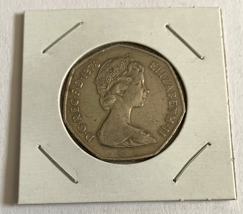 1978 D.G.REG.F.D Elizabeth II 50 New Pence - Young Elisabeth II UK Decimal Coin - Picture 3 of 4