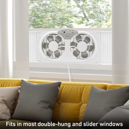 Holmes 9”3-Speed Twin-Blade Reversible Airflow Digital Window Fan with Remote - Picture 2 of 8