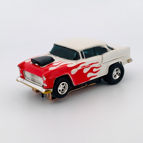 AFX Aurora '55 Chevy Bel Air, Chrome Wheels, Dash AFX Mondo Grip