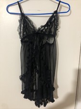 Vintage black lace dress nighty grunge punk outerwear