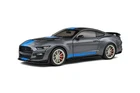 2022 FORD MUSTANG SHELBY GT500KR GRAY WITH BLUE STRIPES 1:18 by SOLIDO S1805908
