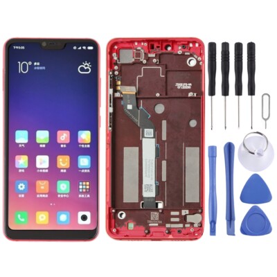TFT LCD Screen for Xiaomi Mi 8 Lite Digitizer Full Assembly with Frame (Red)