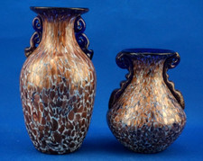 Coppia vasi biansati MURANO VETRO MURRINE oro attribuibili a BAROVIER TOSO 1900